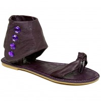 Sandals - 6-pair Leather Like Ankle Cuff - Purple - SL-C1023PL